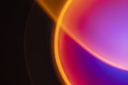 Colorful gradient background with neon led lightの素材