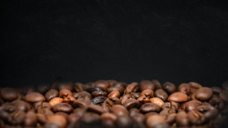 Roasted coffee beans computer wallpaperの素材