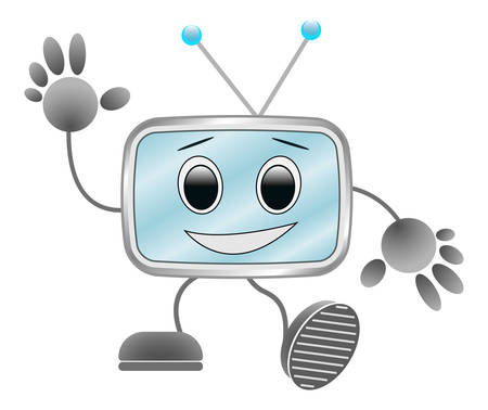 vector image - funny robot waving his hand and walksのイラスト素材