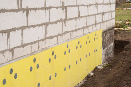 thermal insulation of the foundation slabs of extruded polystyreneの写真素材