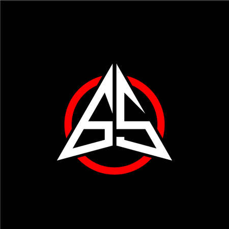 initial white arrow with red ring isolated on black background, for logos, game profiles, weddings, account profiles, etc.のイラスト素材