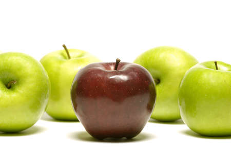 Red and green applesの写真素材