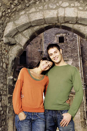 Young adult couple smilingの写真素材