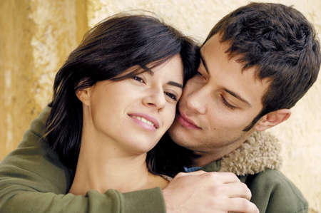 couple embracing and caressingの写真素材