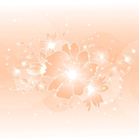 Abstract colorful background with flowers. Floral illustrationのイラスト素材