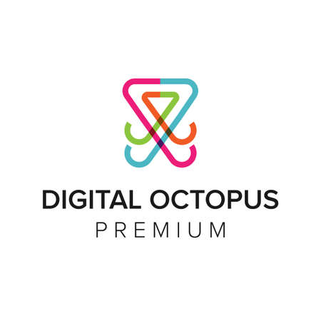 digital octopus icon vector templateのイラスト素材
