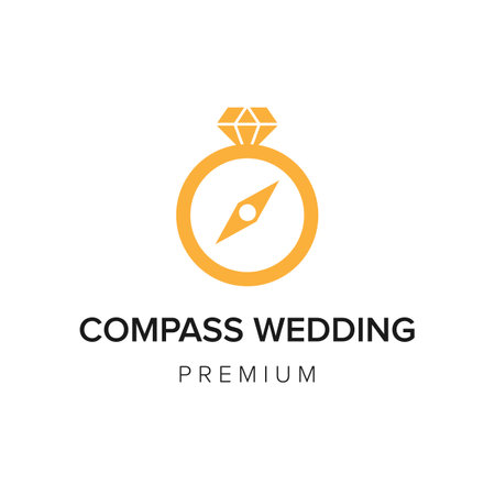 compass wedding icon vector templateのイラスト素材