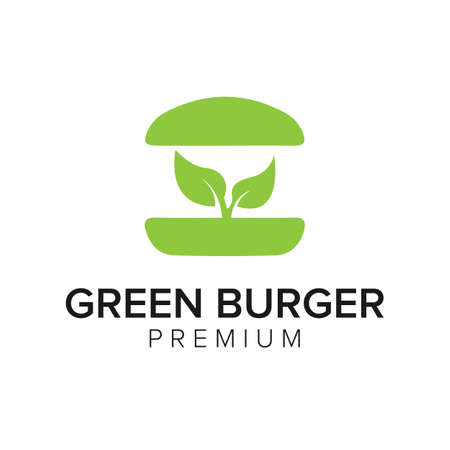 Green Burger icon vector templateのイラスト素材