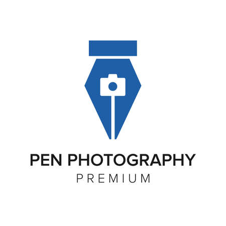 pen photography logo icon vector templateのイラスト素材