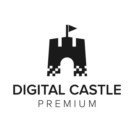 digital castle icon vector templateのイラスト素材