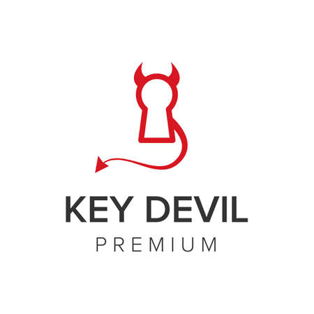 key devil logo icon vector templateのイラスト素材