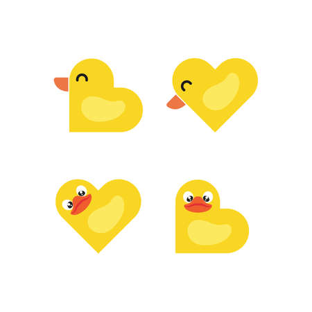 duck love logo icon vector templateのイラスト素材