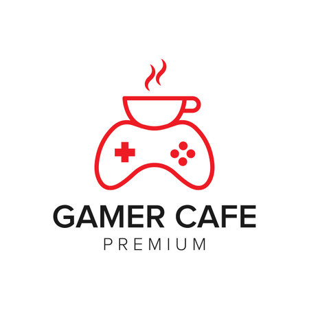 gamer cafe logo icon vector template