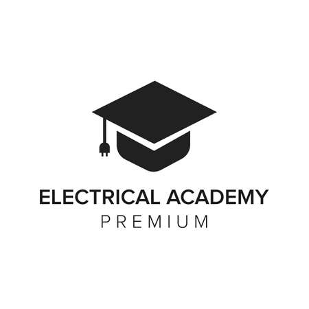 electrical academy logo icon vector templateのイラスト素材