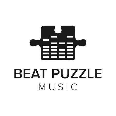beat puzzle music icon vector templateのイラスト素材