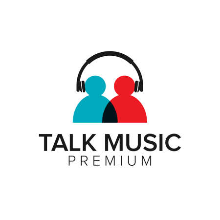 talk music logo icon vector templateのイラスト素材