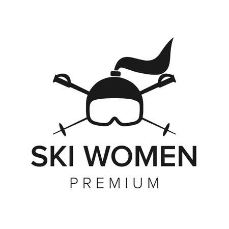 Ski women logo icon vector templateのイラスト素材