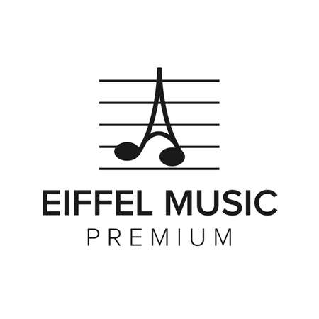 Eiffel music icon vector templateのイラスト素材