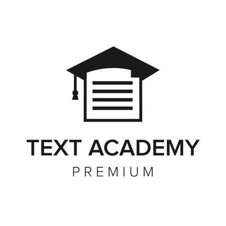 text academy  icon vector templateのイラスト素材