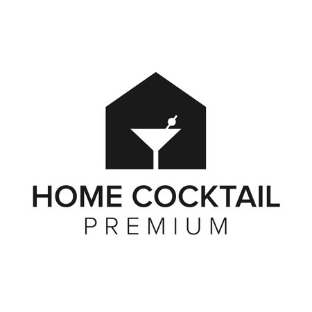 home cocktail icon vector templateのイラスト素材
