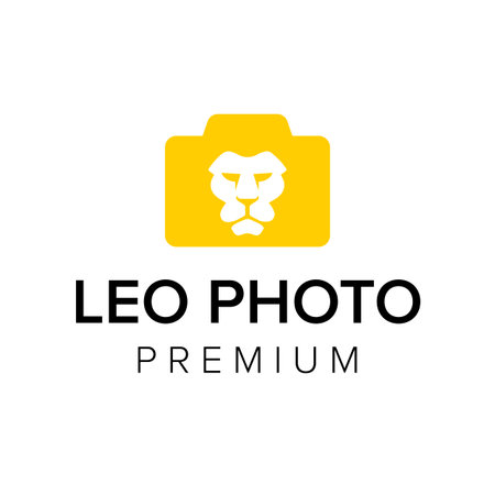 lion photo icon vector template