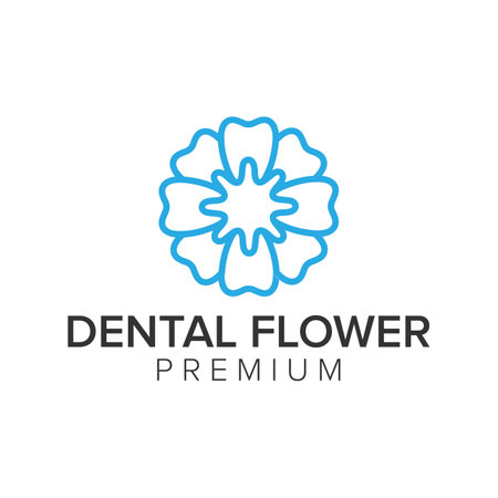 dental flower  icon vector templateのイラスト素材
