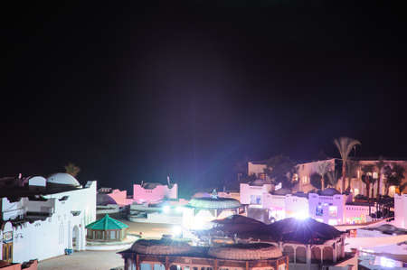 night in paradise palm arab style egypt tropical locationの写真素材