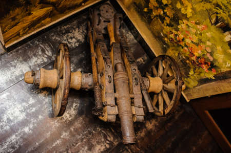 Metal old cannon in museum, Military gun.  Protecting the city. War Weapon. Armyの写真素材
