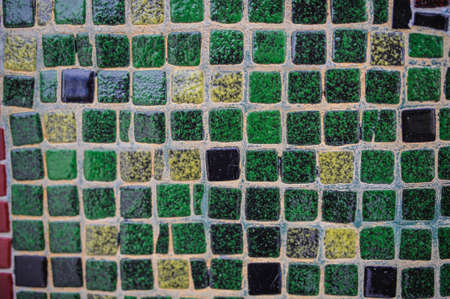 close up ceramic glass colorful tiles mosaic composition pattern backgroundの写真素材