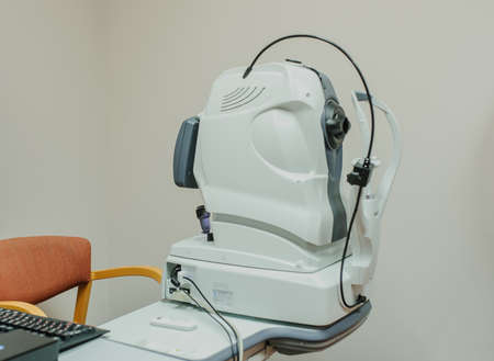 Close up: Ophthalmology clinic equipment, Tomography in Optical Coherence (OCT)の写真素材