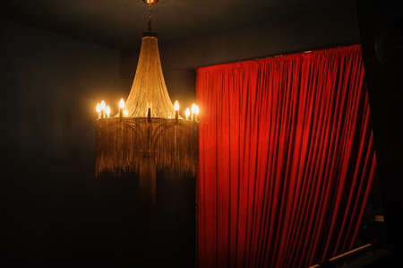 Close up gold art retro antique ceiling lightの写真素材