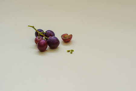 A grape bunch, close view, with backgroundの写真素材