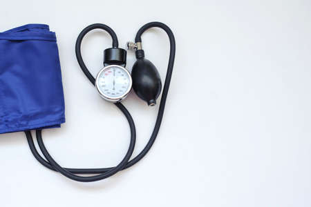 A stethoscope, close view, white backgroundの写真素材