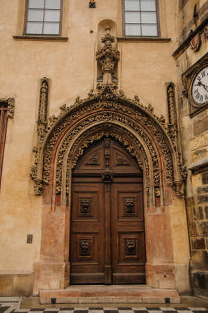 ancient door view background.の写真素材