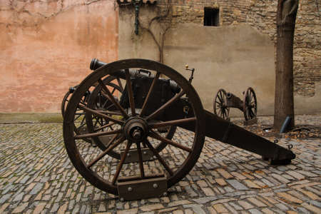 old war cannon background.の写真素材