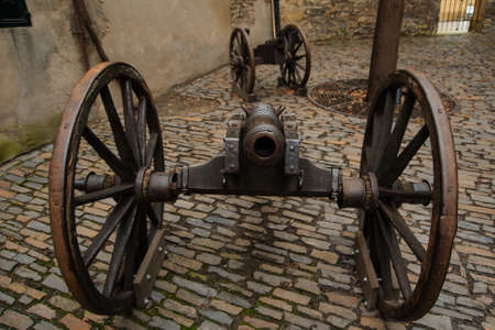 old war cannon background.の写真素材