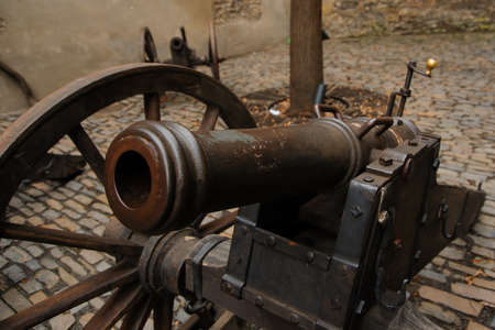 old war cannon background.の写真素材