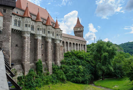 Old medival castle (Corvin's Castle in Hunedoara, Romania)のeditorial素材