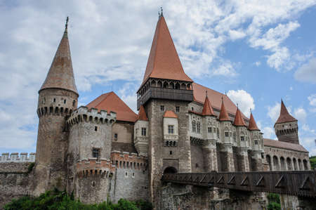 Old medival castle (Corvin's Castle in Hunedoara, Romania)のeditorial素材