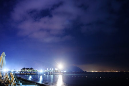 beach  at nightの写真素材