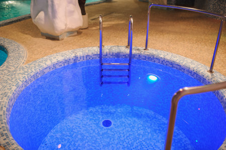the interior of the aquazone in a spa salon, swimming poolの写真素材