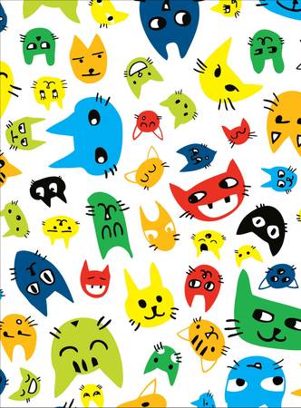 Kitty Head graphic illusのイラスト素材