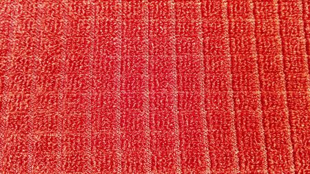 Red pile fabric suitable for upholstery.の写真素材