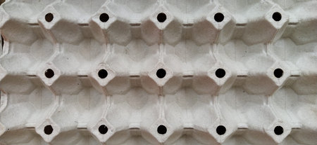 cardboard container for eggs close-up. Smooth rows, forms for laying eggs. Abstraction with convex...