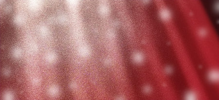rays and white bokeh on a red background. New Year or Christmas background with white spots that look like snow. Blurred imageの写真素材