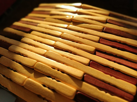 reed or wood mat. The rug is a mat under the hot. Knitted processed wood sticks with rounded edges....