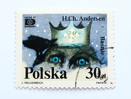 Petrozavodsk, Russia, July 26, 2021 Postage stamp Hans Christian Andersen Tales and fables 30 PLN...