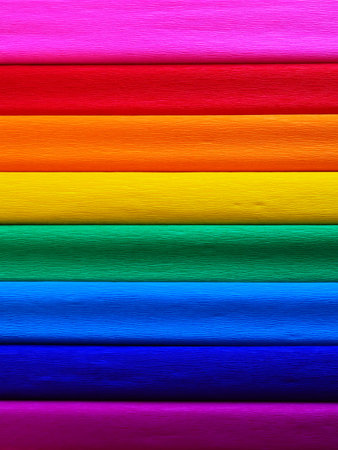 Pride Flag by Gilbert Baker. Symbol of the overall LGBTQ LGBTI community. Crepe paper is available...