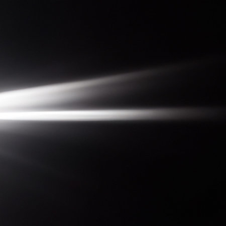 Ray light effects on black background for overlay design. Rays of light fall on empty space. Copy...