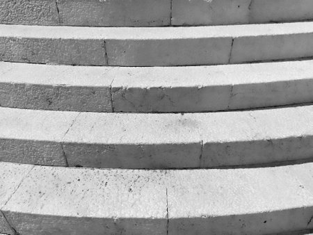Dubrovnik, Croatia, View of the street of St. Dominic,  stairs of the Church of St. Dominic. Sightseeing and tourism. Stone block old steps of the temple. Black and white monochrome photography.の写真素材